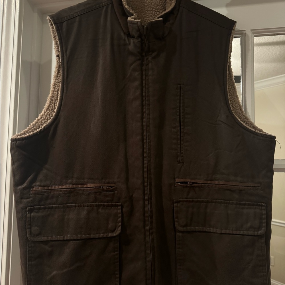 Men's Brown Sleeveless Jacket